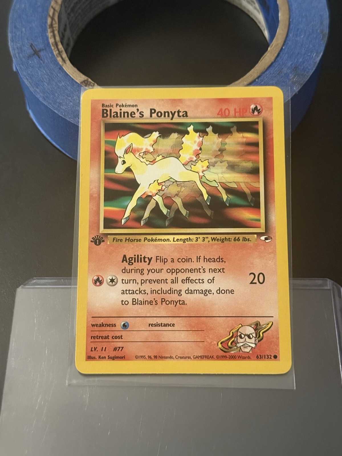 Blaine’s Ponyta - 1ST EDITION - Gym Heroes - NM/M- 2000 Pokémon WOTC - 63/132