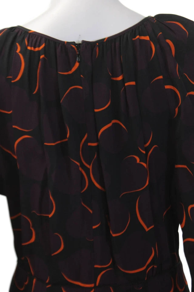 Vestido Marni para mujer a lunares manga larga línea A negro púrpura talla 42 EUR Foto 4 de 4