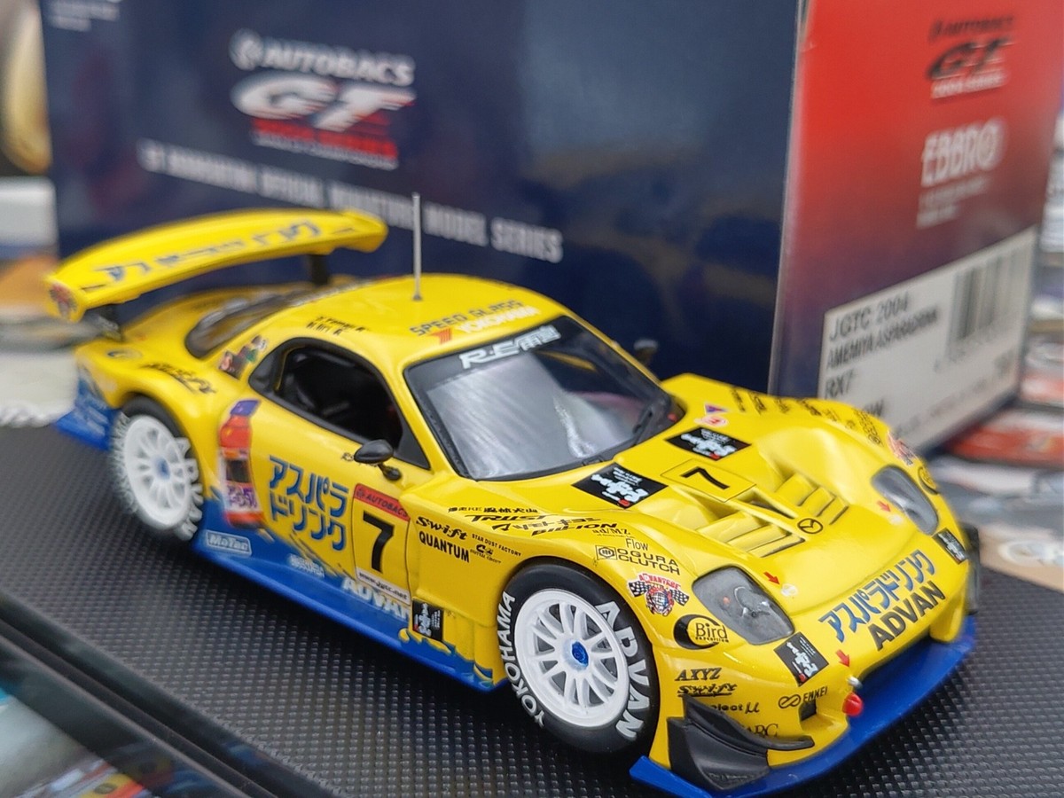 EBBRO 43707 1:43 AMEMIYA 雨宮 ASPARADRINK MAZDA RX-7 JGTC 2004 DIE