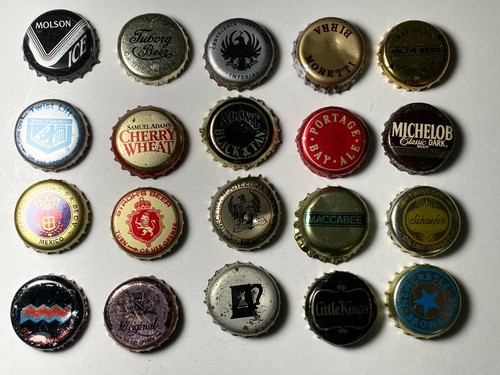 RareStuff Lot of 20 - “Beer Ale Domestic Foreign Drink Bottle Cap Caps Crown"b9