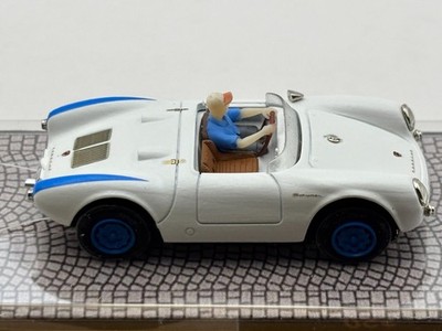 BAUER SPECIAL LIMITED EDITION PORSCHE 550 SPYDER B-02 WHITE/BLUE HO SLOT CAR