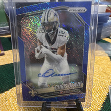 2025 Panini Prizm Chris Olave #192 Blue Shimmer Prizm Autographs Saints /25