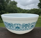Vintage PYREX Blue Horizon 2 1/2 Qt Mixing Stacking Nesting Bowl #403