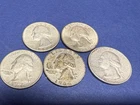 Silver Washington Quarters Circulated Lot of 5 Four 1964’s and One 1962. Nice