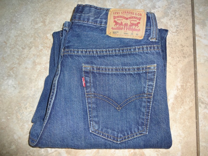 Levi's 505 Regular Fit Straight Leg Women's Blue Jeans 16 Reg 28x30 Blue Denim