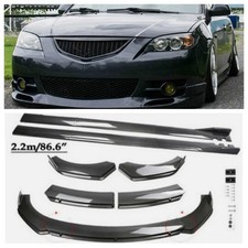 Fits 04-06 Mazda 3 Carbon Style Front Bumper Lip Splitter Kit Side Skirt Us Fits 04-06 Mazda 3 Carbon Style Front Bumper Lip Splitter Kit Side Skirt Us