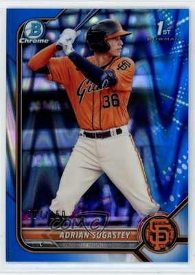 2022 Bowman Chrome Prospects Blue RayWave Refractor /150 Adrian Sugastey 0q48