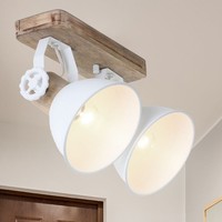 Deckenstrahler Deckenlampe Spotleuchte Schwenkbar Holz Wohnzimmerlampe L 32 Cm