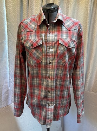 Wrangler Collection Shirt Mens Medium red/blue/ white Button-Up - 第 1/7 張圖片
