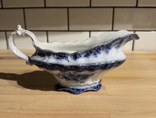 Stanley Pottery Co. Touraine Flow Blue Gravy Boat