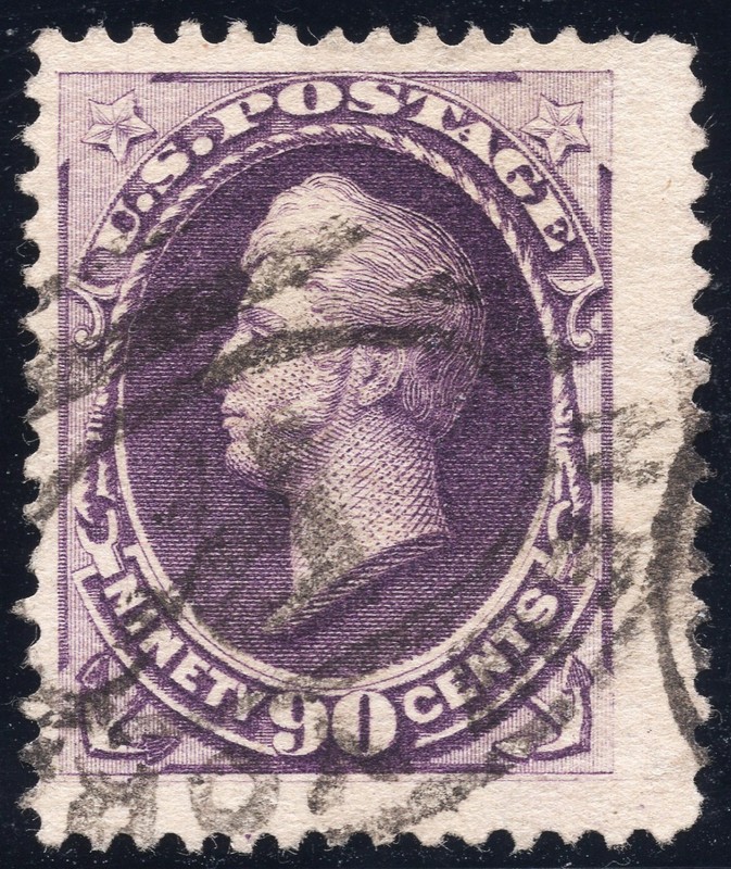 [AC19] USA 1888 Scott#218 used 90¢ purble cv:$250 VERY BIG SIZE - FAULTLESS
