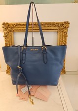 Miu Miu - Borsa A Spalla In Pelle Granata Blu Reale Con Tracolla