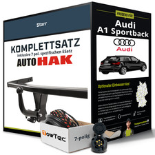 Für AUDI A1 Sportback 8XA Anhängerkupplung starr +eSatz 7pol 03.2012-09.2018 AHK