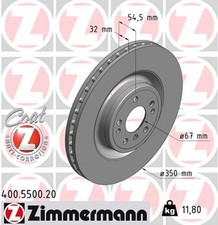 2x ZIMMERMANN Bremsscheibe COAT Z 400.5500.20 f&uuml;r KLASSE W166 GLS MERCEDES GL