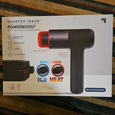 Sharper Image Powerboost Pro Hot  Cold Percussion Massager Black Sealed New   