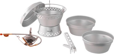 Easy Camp Sturmkocher und Herd-Set mit Windschutz 1600 W