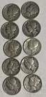 Lot of (10) Silver Mercury Dimes - Circulated 90% Silver