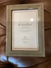 Natalini Handmade Italian Green Inlaid Wood 4x6 Picture Frame