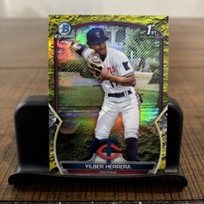 2023 Bowman Chrome 1st Yilber Herrera Yellow Lunar Crater /75 #BCP-86 Twins