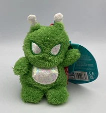 Bumbumz  MATT Green Alien Clip On 3.5" Bum Bumz Plush Keychain Retro