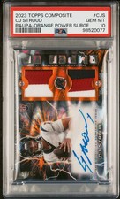2023 TOPPS COMPOSITE RESURGENCE PATCH AUTO ORANGE CJ STROUD RC 20/25 PSA 10
