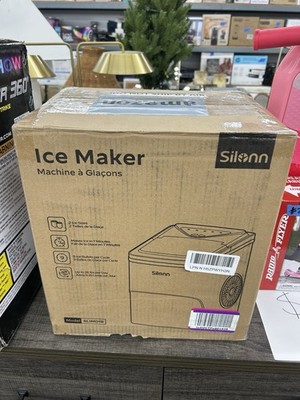 Silonn SLIM01B Countertop Ice Maker Black 26 lbs Portable