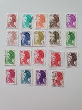Lot de 19 timbres oblitérés de France Marianne série Liberté TBE
