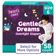 Parent's Choice Gentle Dreams Overnight Diapers Size 6, 58 Count