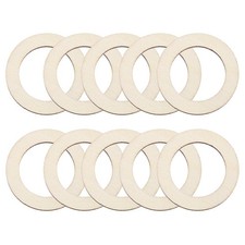 50Pcs 1.2 Inch Unfinished Wood Rings Flat Round Natural Wooden Ring Circle