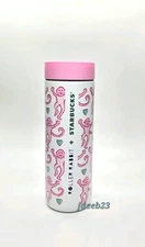 Starbucks X Roller Rabbit MiiR Pink Monkey & Heart 16 Oz Stainless Steel Tumbler