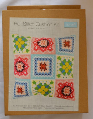 Trimits Halb Kreuzstich Gobelin Kissen Set Bunt Patchwork Quadrate