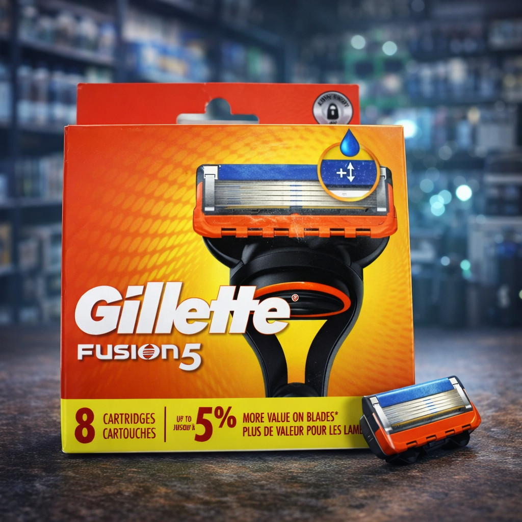8 Gillette Fusion Regular Shaver Razor Blade Refill Cartridges Pack REAL GENUINE