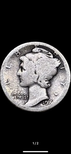 Mercury Dime 1916 S AG Silver