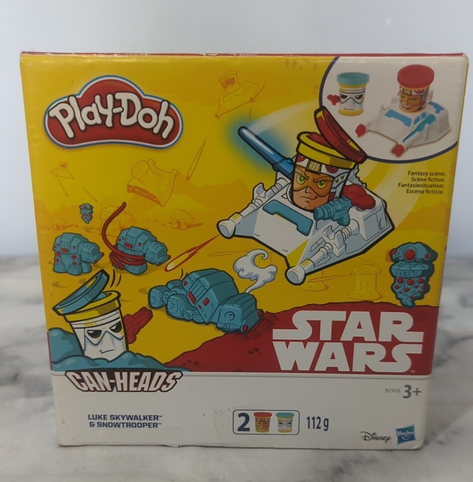 Star wars play-doh can heads luke skywalker and snowtrooper