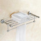 Fashion Bathroom Towel Rack Double Rail Holder Wall Mounted Bath Shower Shelf NE