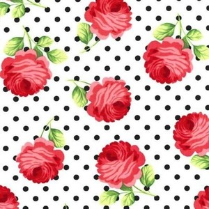 Cottage-Shabby-Chic-Tea-Room-Rosy-Dots-Floral-Fabric-CX5939-EBON-D-BTY