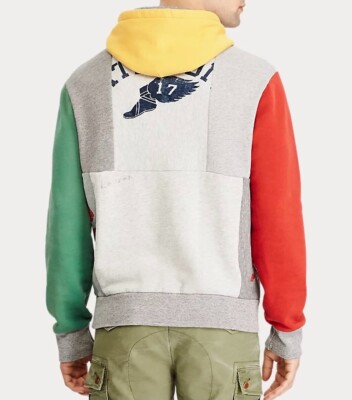 Polo Ralph Lauren Vintage Varsity Patchwork Cotton Blend Hoodie