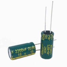 10Pcs 16V 2200uF Radial Electrolytic Capacitors For PCB/LCD Mount 105 C 10x20mm