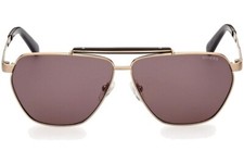 Guess GU00053 33A Gold Black Aviator Sunglasses Metal Frame 61-10-140 Nose Pads