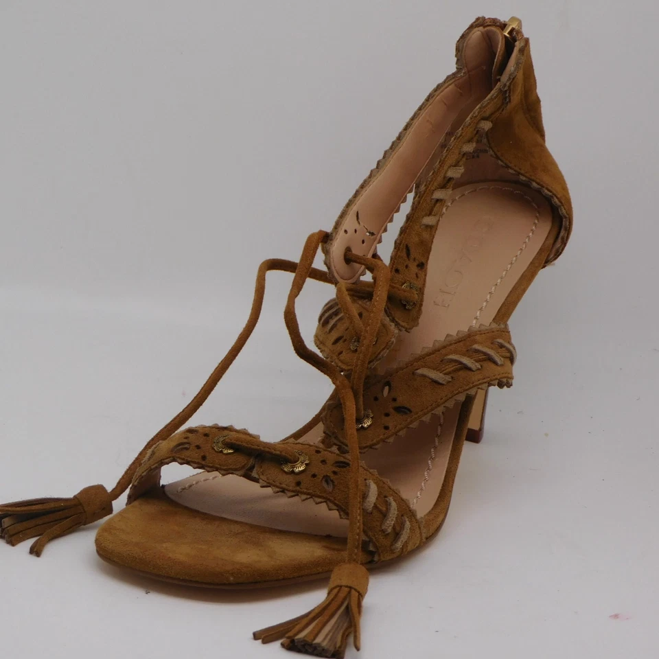 Coach Designer Bella Footwear Women Leather Suede Pumps Open Toe Size 9 - Image 2 of 4