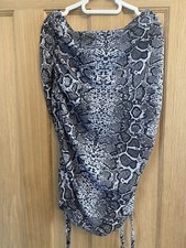 Ladies Black & White Snake Print Strapless Mini Dress PLT Size 14