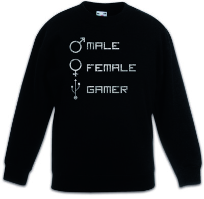 MALE FEMALE GAMER Kids Boys Girls Pullover Fun Gamer Gaming Admin Symbol