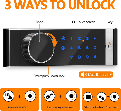 1,8 CUB Depository Drop Safe feuerfest, Front Drop Slot Lock Box mit Digital Co - Bild 5 von 7