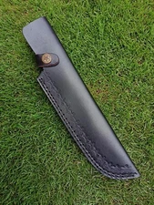Handmade Fixed Blade Knife Black Leather Sheath Scout Holster Knife Sheath