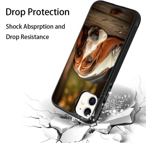For iPhone 11 12 13 14 15 Pro Max Hard Phone Case Christmas basset hound - Picture 23 of 30