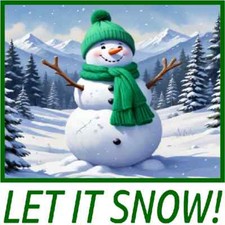 30 Custom Green Let It Snow Art Personalized Address Labels