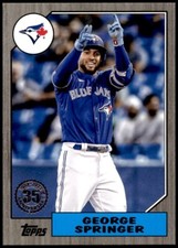 E857 GEORGE SPRINGER SILVER BORDER 2022 TOPPS SERIES 2 #87TB-13 BLUE JAYS /299