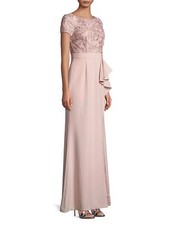 Adrianna Papell Embroidered Floor-Length Dress (size 2)