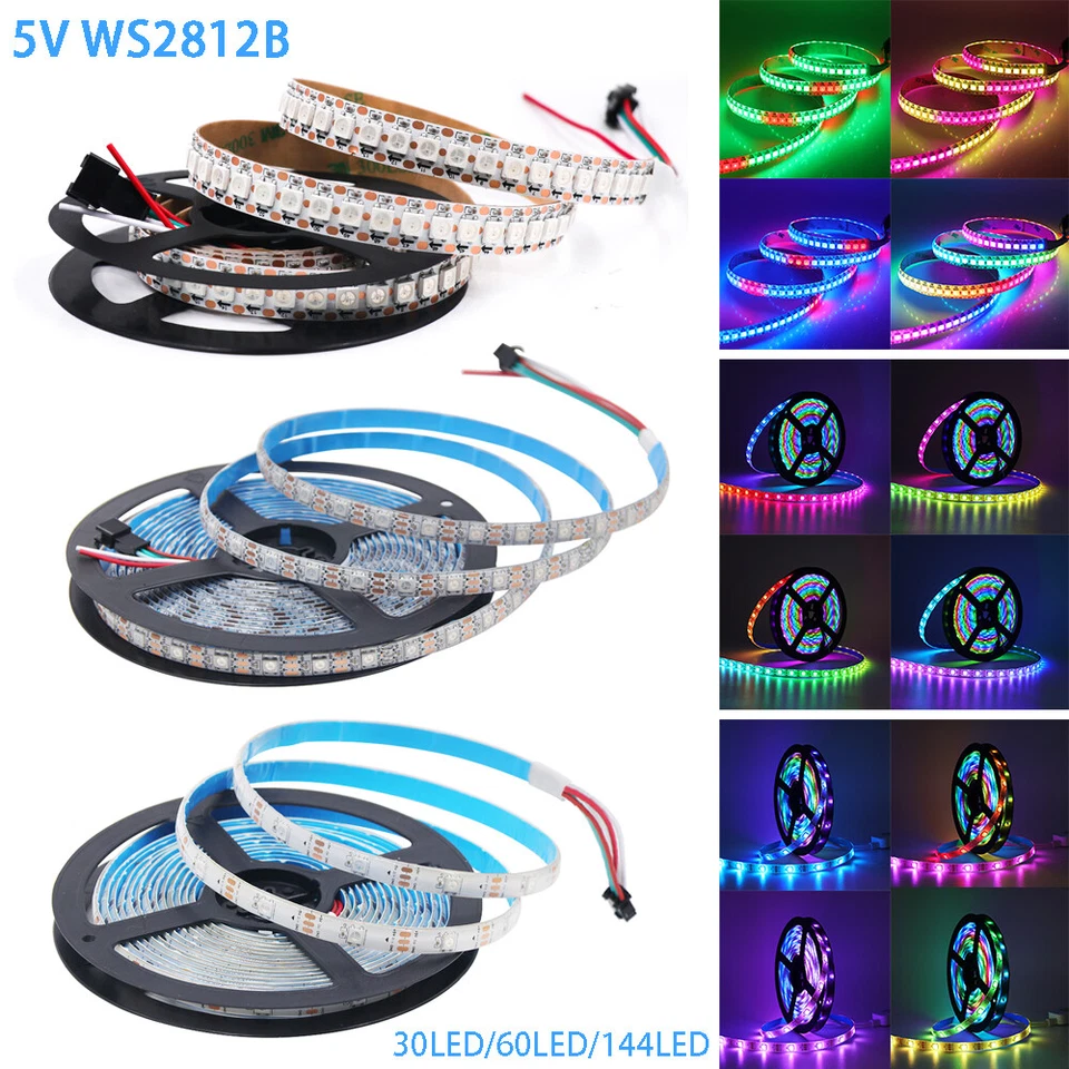 WS2812B 5V 5050 RGB LED Streifen Strip 1-5m Lichtleiste Individuell Adressierbar - Bild 2 von 4