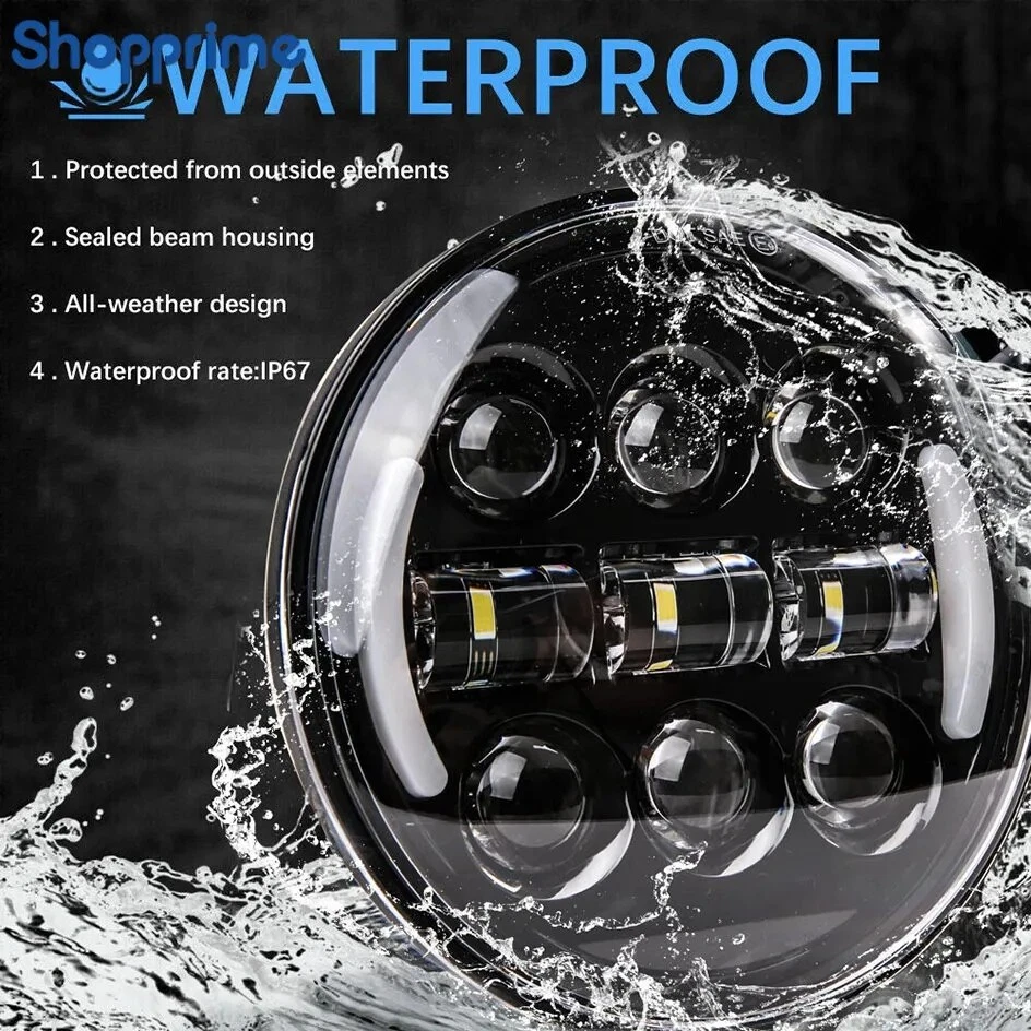 Proyector de faros LED alto/bajo para Yamaha Virago 250 750 535 1100 Vmax 1200 5,75" Foto 4 de 4